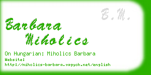 barbara miholics business card